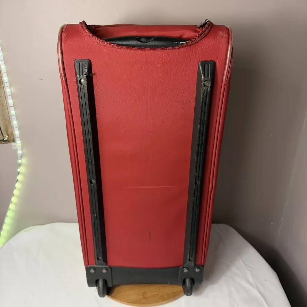 Wheeled Longchamp Le Pliage Large Travel Duffle bag Red
